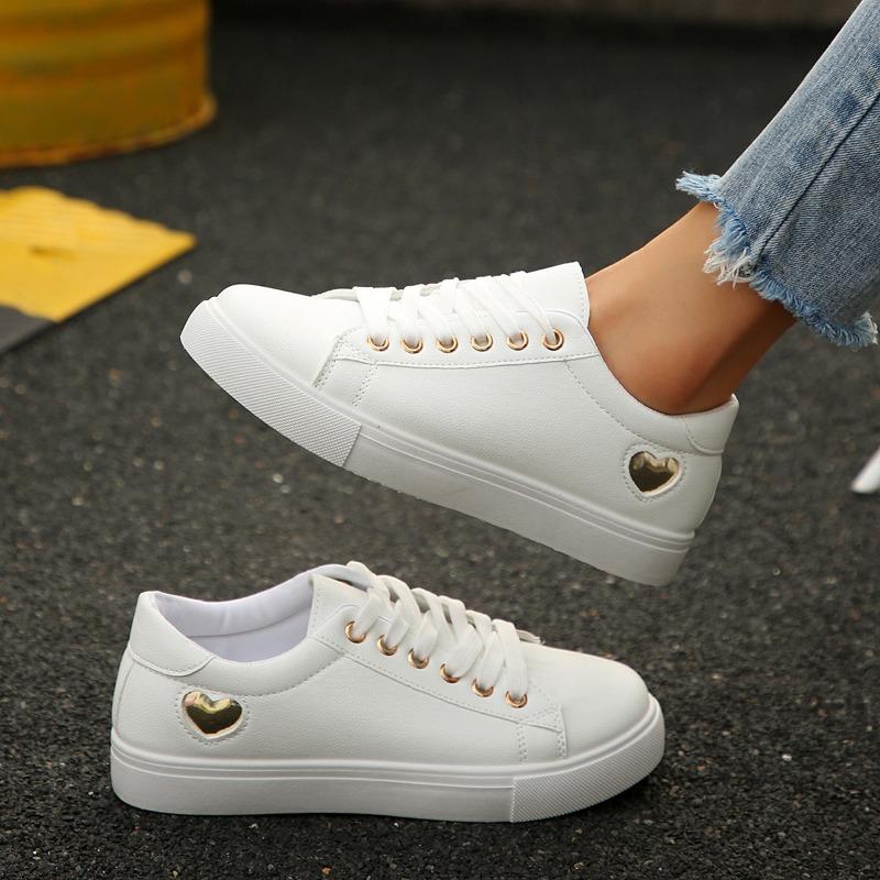 

Little white shoes women s new softsoled nonslip running student shoes casual versatile flatsoled basic student women s board shoes 41 золотий