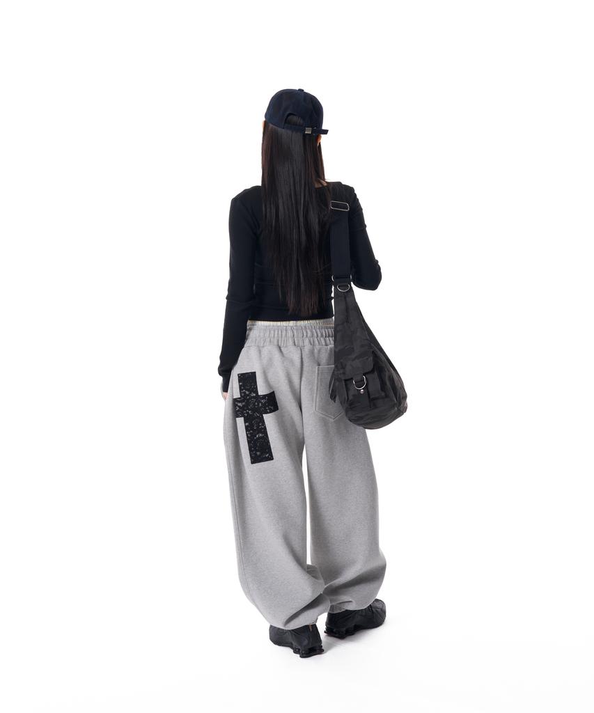 AAKAM Laced Cros2 Patch Sweatpants (Gray)