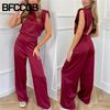 Pantaloni da donna con bretelle senza maniche, stampa tinta unita, moda casual, primavera estate, tute e pagliaccetti