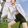 Li Ning Fitness Series Color Block Zip-Up Stand Collar Jacket Women Jacket Standard-White AJDT696-2