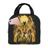 Knights Of The Zodiac Pegasus Gold Insulated Lunch Bag for Women Kids Leakproof Food Boxes Thermal Lunch Box Tote