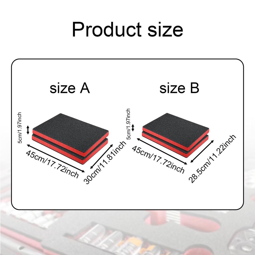 2Pcs Tool Box Foam Inserts Cuttable Anti Slip Packing Foam Pads for Padding Storage Tabletop Miniatures DIY Crafts Transport