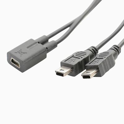 USB 2.0 Mini 5 kontaktų Y skirstytuvo laidas 1 moteriškas į 2 vyriškus įkrovimo laido laidas