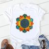 2024 Hot Sale Colorful Mandala Print Tshirt Girls Yoga Succulent Love T Shirt Women Zen Hobo Boho Paix Tshirt Female Streetwear