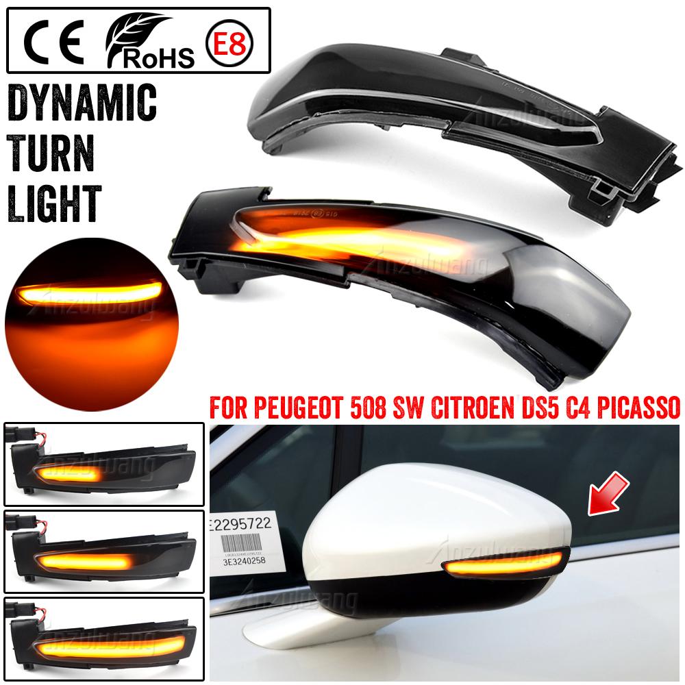 1 Pair Dynamic Blinker For Peugeot 508 SW 2010-2017 LED Mirror Turn Signal Light For Citroen DS5 C4 Grand Picasso II 2011-2017