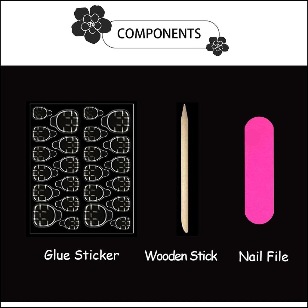 Press on Nails Halloween Square French Tip Fake Nails Mummy and Cobweb Designs Stick on Nail Nude Color Acrylic Nail Halloween Glue on Nails Full