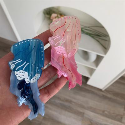 Creative Animal Jellyfish Hair Claw Cartoon Ocean Series Hair Grab Clip Korean Style Colorful Large Shark Clip Headdress