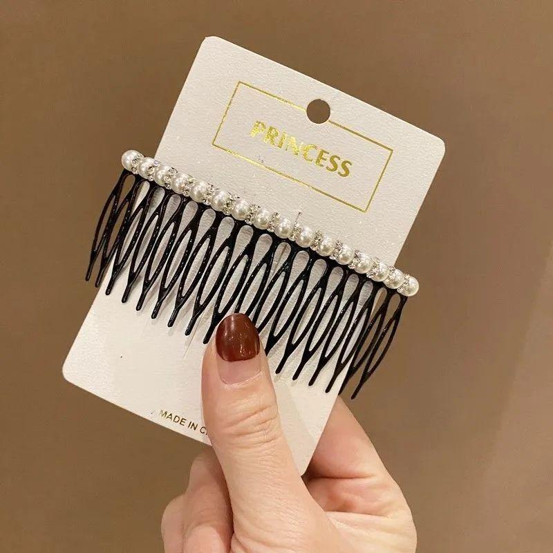 

Корейский стиль головной убор, жемчужный гребень для волос, вставной гребень, гребень для челки, пластик, простой противоскользящий, зубчатая заколка для волос, аксессуар для волос S