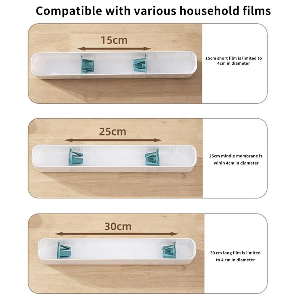 ABS Cling Film Dispenser 2-in-1 Slide Cutter New Cutter Storage Box