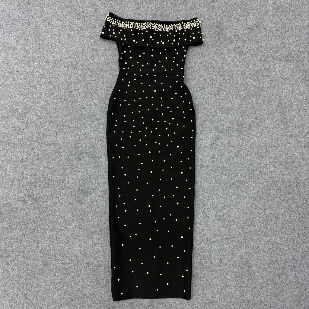 Cross-Border Women's Sexy One-Shoulder Bandage Evening Dress