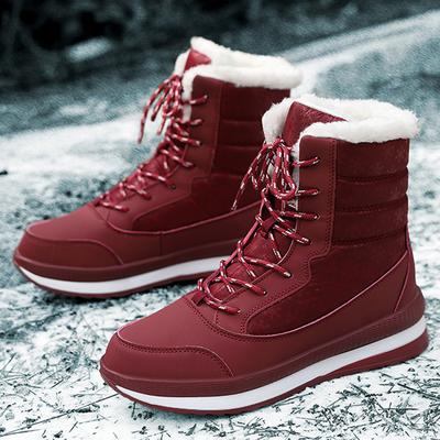 Stivali da neve invernali da donna a collo alto con velluto scarpe di cotone da donna per esterni calde casual comode antiscivolo scarponcini da trekking