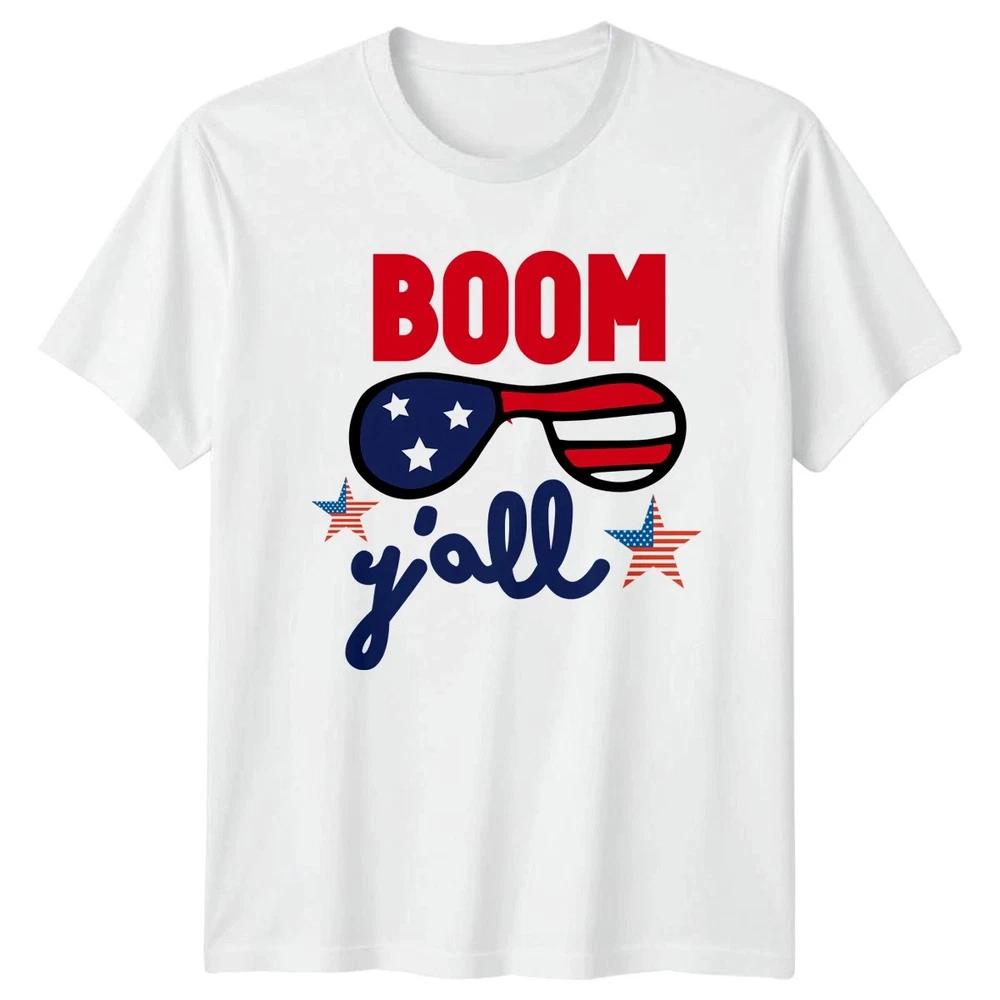 Boom Yall American Flag Unisex T Shirt 4th Of July Gift S