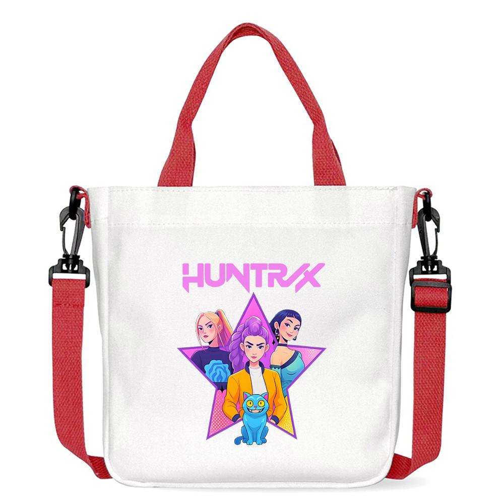 Kids Girls Kpop Hunters Derpy Rumi Zoey Mira Printed Student Lightweight Crossbody Bag Casual Canvas Shoulder Bags
