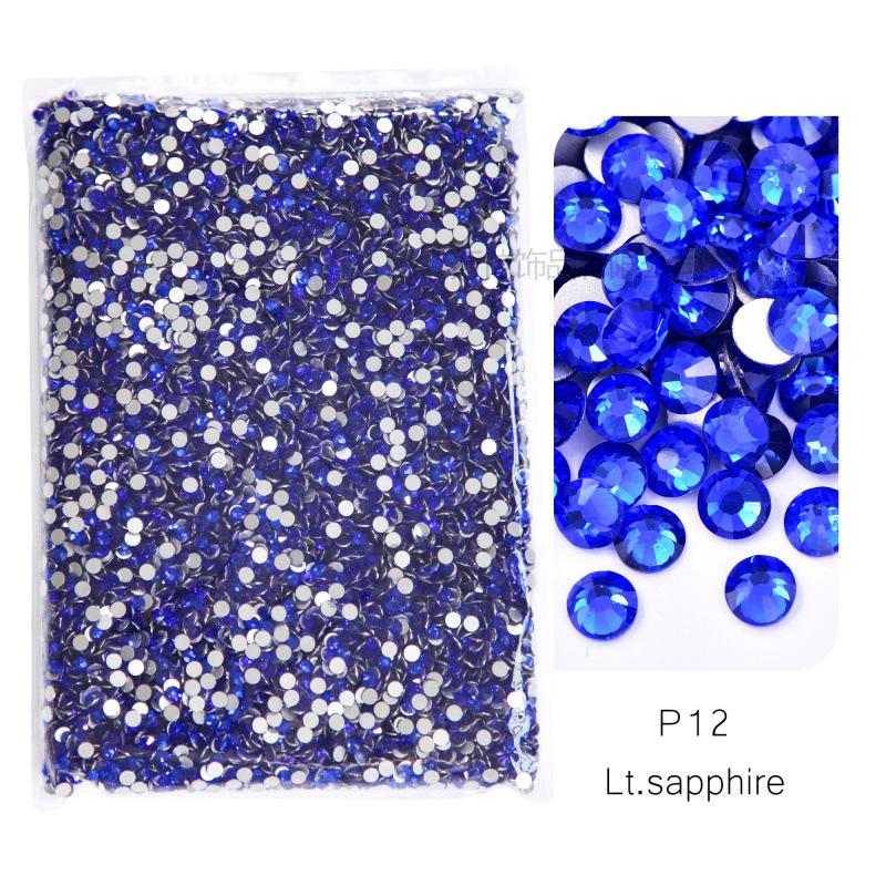 P1-70 Ordinary Color Large Packaging Glass Flat Bottom Diamond Rhinestone Nail Diamond Diy Crystal Mobile Phone Case Beauty Jewelry Accessories
