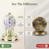 European Retro Silent Table Clock Antique Style Desk Clock Home Living Room Decor Non Ticking Decorative Timepiece
