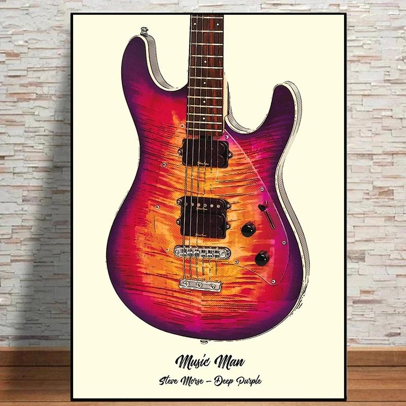 Famous Guitars Used By Famous Bands and Singers Music Posters Prints Canvas Printing Wall Art Picture for Living Room Home Decor
