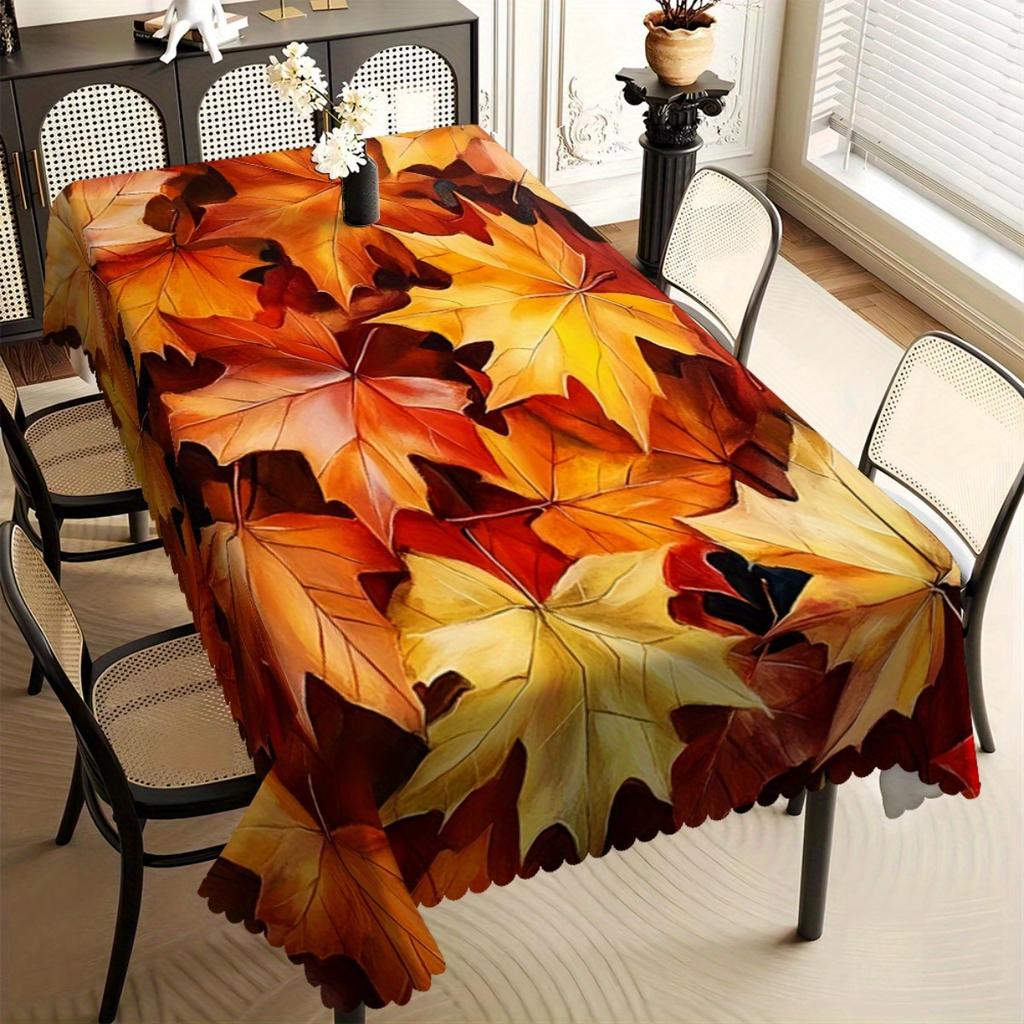 Autumn Maple Leaf Rectangle Table Cloth for Table Decor Kitchen Dining Waterproof Reusable Tablecloth for Tables Indoor Outdoor