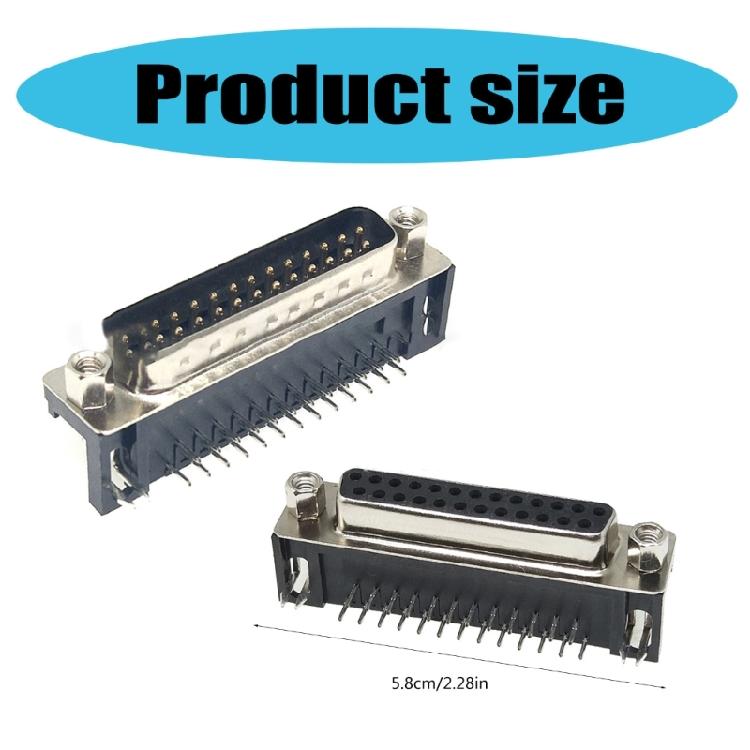 DB25 Female Right Angles Connectors Industrial Control Connector Simple Installs for Stable connection  In Electronics