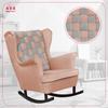 Fotel uszak bujany Carol Duo Family Meble beżowy pudrowy pastelowy kratka