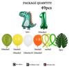 49pc/set Little Dinosaur Green Series Digital Aluminum Film Balloon 1-9 Suitable for Birthday Party Anniversary Graduation