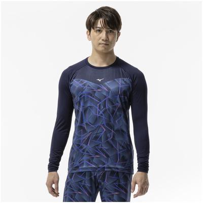 Global Elite Graphic Undershirt Long 12JADP88 Size L Navy Baseball/Softball (Low Neck, Sleeve)