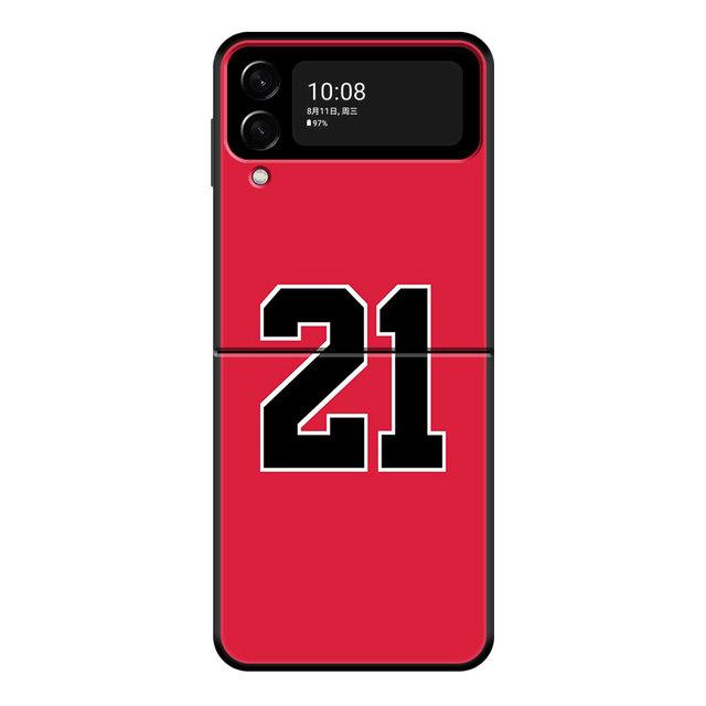 For Samsung Flip Zflip Z Flip3 5g Zflip3 Hard Pc Phone Case Fundas Basketball 23 24 Lucky Number