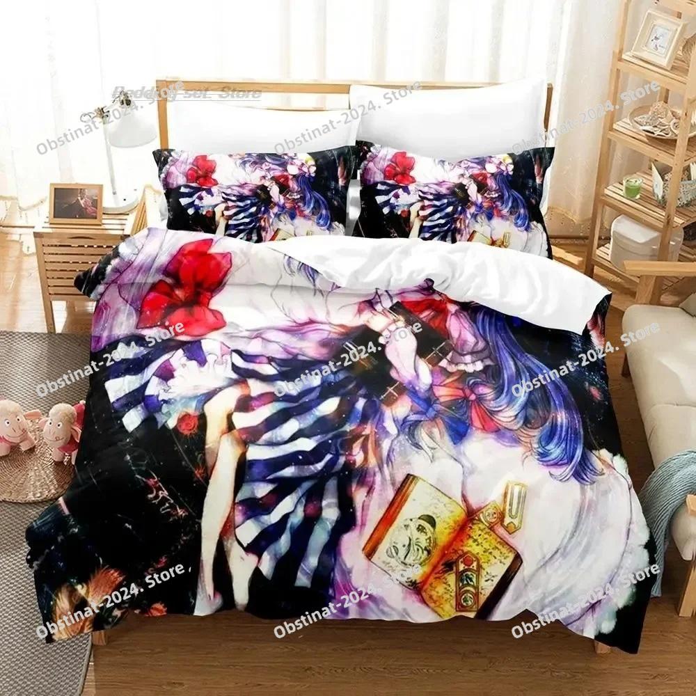 3D Print Kawaii Anime Touhou Project Bedding Set Single Twin Full Queen King Size Bed Set Adult Kid Bedroom Duvet Cover Sets