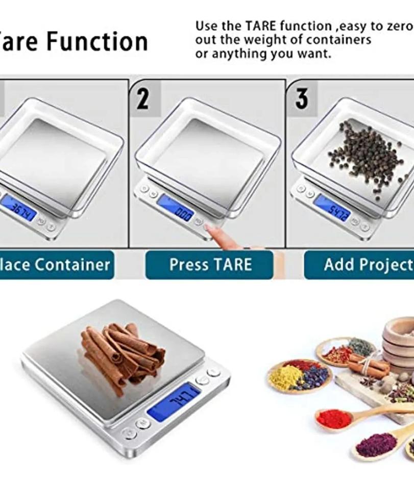Digital Kitchen Scale 500g/ 0.01g Small Jewelry Scale Food Scales Digital Weight Gram and Oz Digital Gram Scale with LCD/ Tare