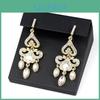 Color Style Gold Heart Drop Dangle Earring For Women Bride Wedding Jewelry Crystal Earring