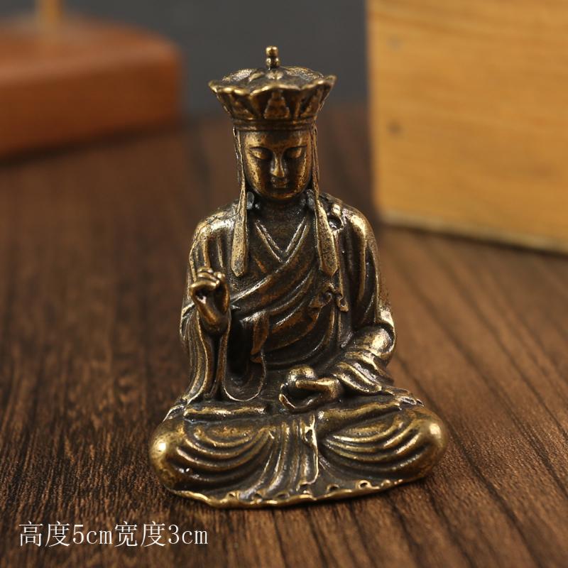 Mini Buddha Statues Copper Home Decoration Desktop Decor Sitting Miniature Home Office Desk Car Figurines Crafts Ornament New