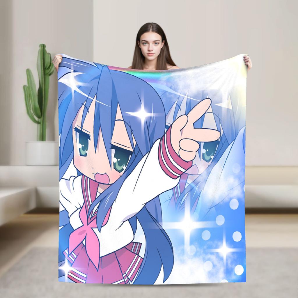 Konata izumi L-Lucky S-Star Throw Blanket Super Soft Trend Blankets For Living Room Travel Office Flannel Bedspread Bed Cover