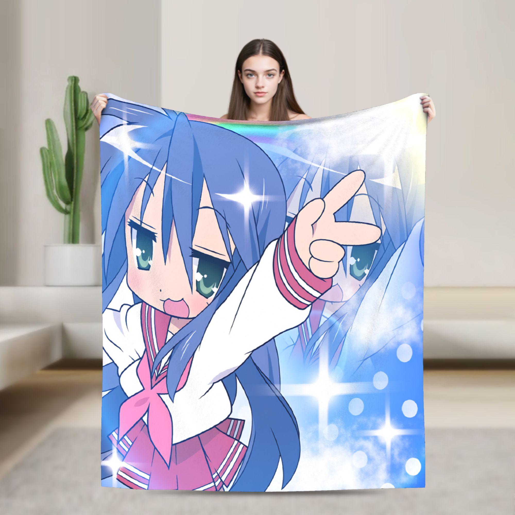 

Konata izumi L-Lucky S-Star Blankets Quality Warm Soft Throw Blanket Winter Plane Travel Couch Bed Pattern Bedspread 75x90cm