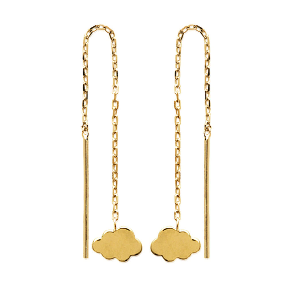Les Trésors De Lily [N1805] - Gold Plated 'Clouds' Earrings - 8x5 Mm