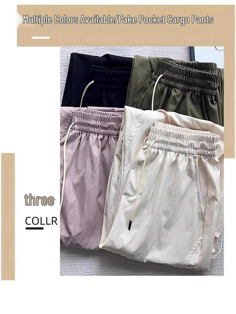 Women's XS Off-White Quick-Dry High-Waisted Wide-Leg Cargo Pants - Petite, Summer 8-Point Style