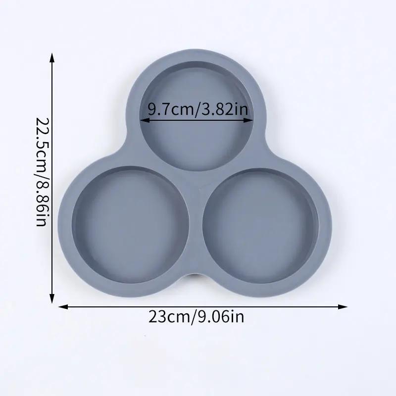 Soft Silicone Cake Non-stick Air Fryer Baking Pan Long-term Use 3 Cavities Muffin Tray, Muffin Cup Cake Mould Kitchen Cooking Accessories