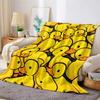 Rubber Duck Print Flannel Blanket Warm Soft Halloween Christmas Couch Warm Cozy Decorative Decor Gift for All Season