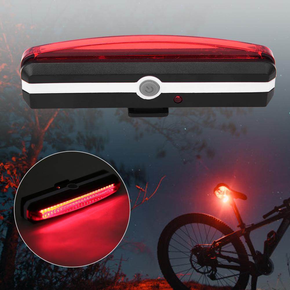 USB Charging Bicycle Taillight Bike Rear Tail Safety Red Warning Cycling Lamp