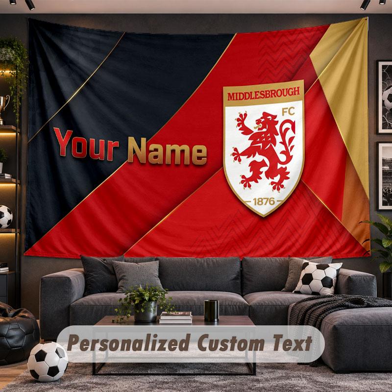 Wall Hanging Tapestry Custom NameMiddlesbrough FC Pattern Personalized Printed Fabric Wall Decor