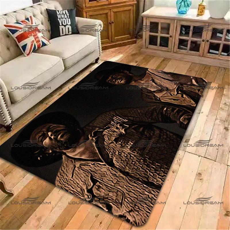 Tappeto Decorativo Quadrato Bud Spencer & Terence Hill Tappeti con Personaggi in Flanella Tappeto Moderno per Pavimento Soggiorno Camera da Letto