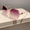 Stylish Design Gradient Shades Fashion Square Women's Sun Glasses Oversize Decoration Sunglasses for Travelling Driving