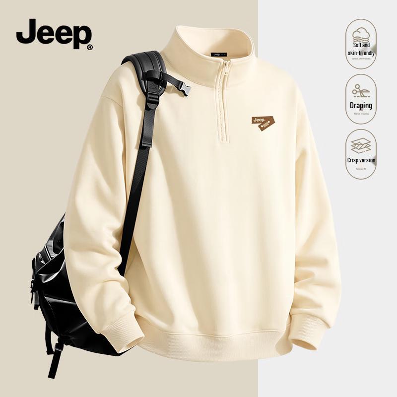 Jeep Men's Stand Collar Pullover Sweatshirt