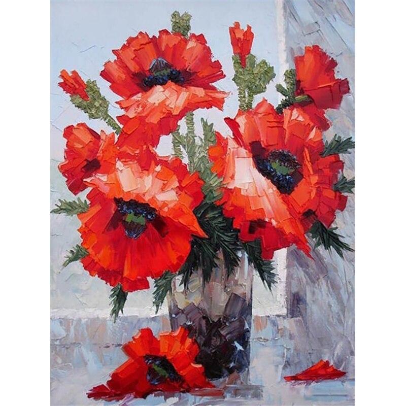 

DIY полный круглый 5D алмазная живопись Пейзаж Цветочный Алмазная вышивка Мозаика вышивка крестиком цветок мака домашний декор подарок Full Round 15x20CM