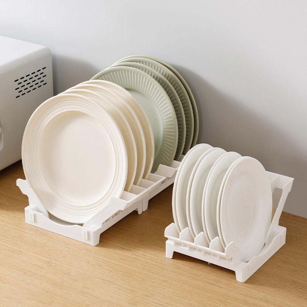 Multifunctional Plastic Plate Rack Draining 4/8 Grids Dish Drain Holder Spliceable Kitchen Sundries Rack Kitchen
