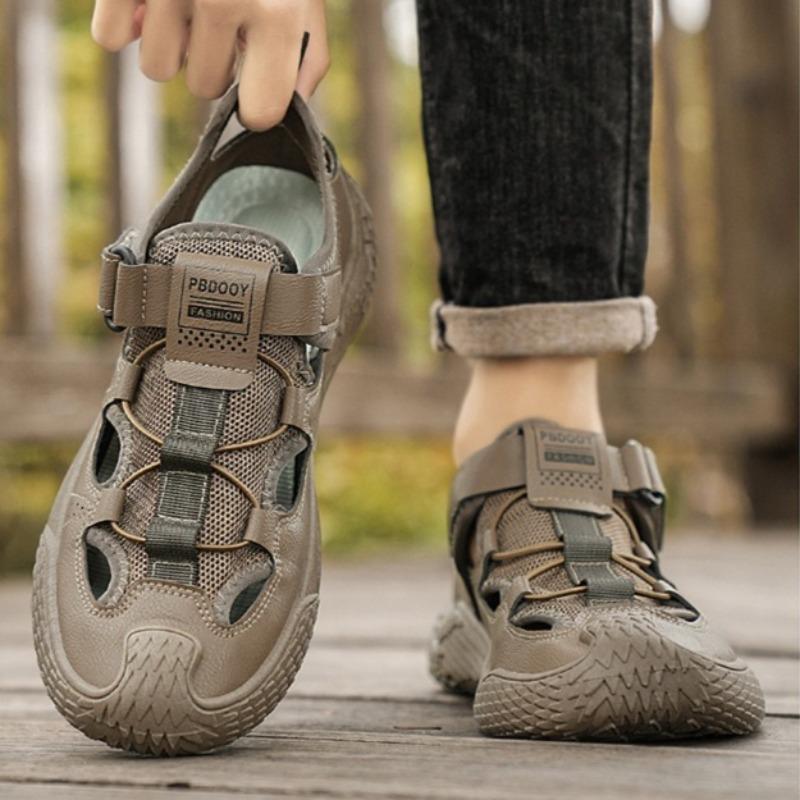 Sandals for Men Fashion Casual Sport Sandalias Summer Breathable Hollow Out Mesh Sandals Outdoor Anti-slip Beach Sandals for Men