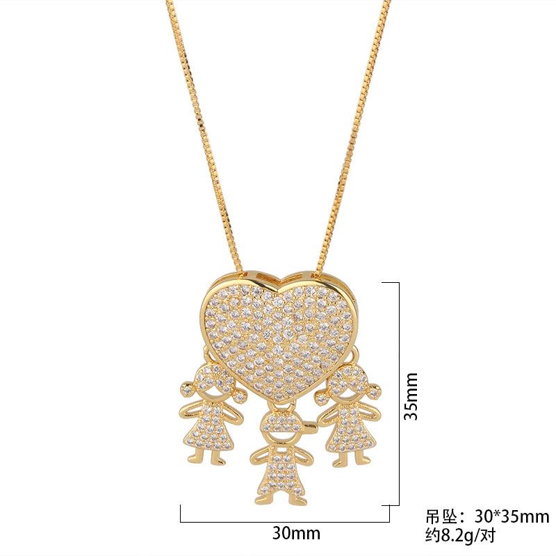 European and American New Pendants, Collarbone Gold-plated Diamonds, Love Children's Necklaces, Fashionable Boys and Girls Pendants