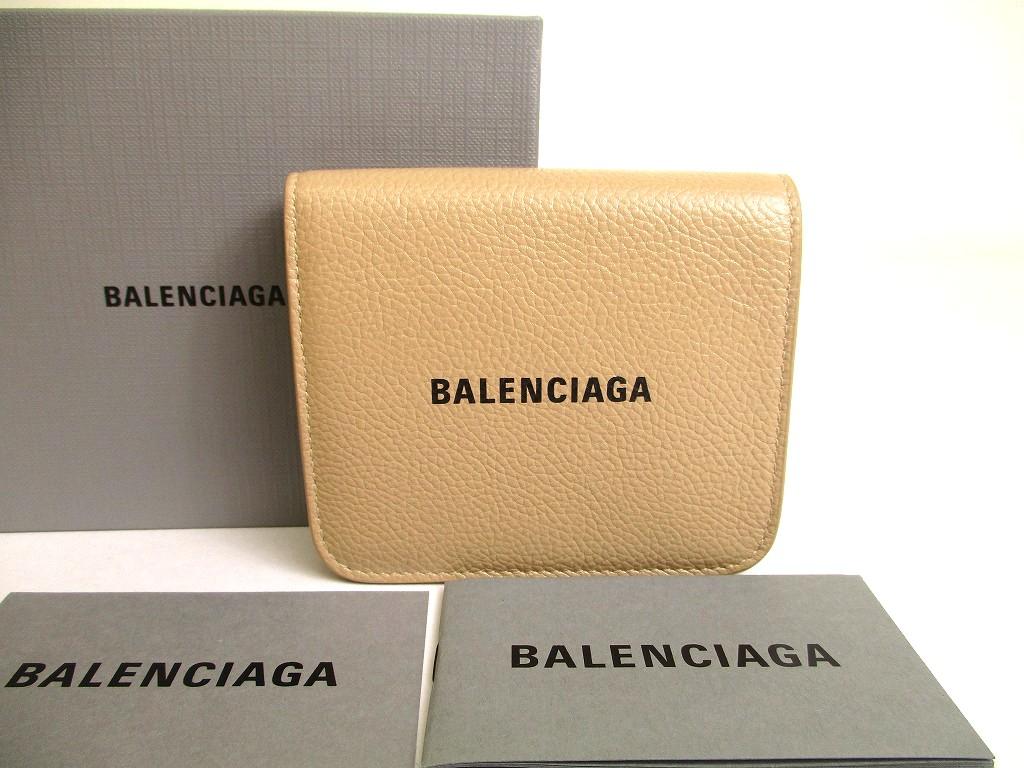 

Authentic BALENCIAGA Beige Leather Bifold Wallet Compact Wallet #a812 Refurbished