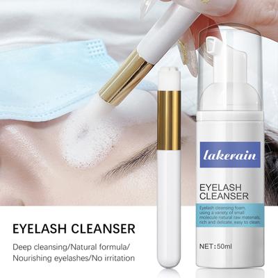Lakerain Eyelash Wash Cleanser Shampoo 50ml řasy obočí pěnivý čisticí šampon pro prodloužení a