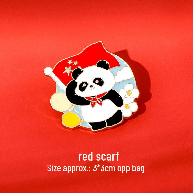 Panda & China Flag Metal Brooch Pins (8-Pack)