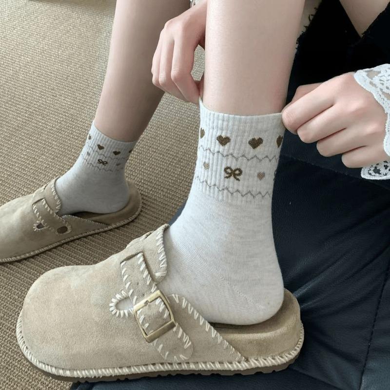 

Женские осенне-зимние новые трендовые носки-гольфы в стиле ретро и национальном стиле 1 pair молочный белый