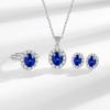 2026 Fashion Treasure Zircon Ring Pendant Necklace Earrings Stud Earrings 3-piece Set Women's Jewelry Accessories